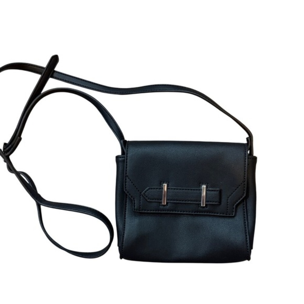 Danielle Nicole Black Vegan Leather‎ Crossbody - Minimalist Small Square Bag